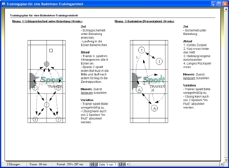 Trainingsplan f�r eine Badminton-Trainingseinheit