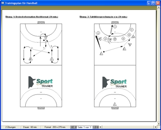 Trainingsplan f�r eine Handball-Trainingseinheit