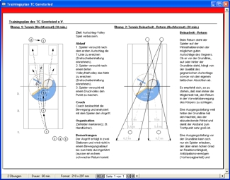 Beispiel f�r einen Tennis-Trainingsplan